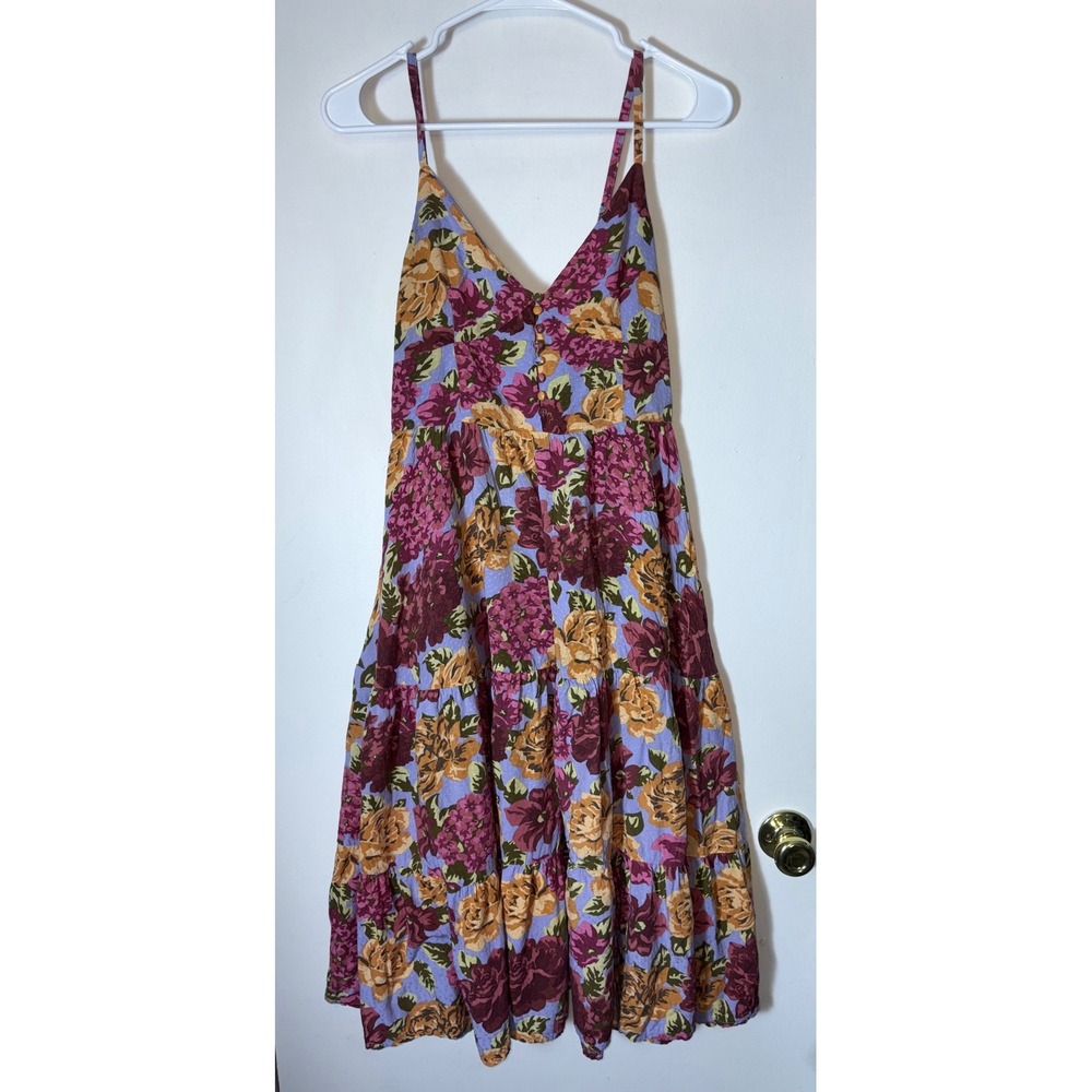 Auguste Selena Marguerite Floral Midi Dress Sz 4 Tiered Strappy Sundress - Picture 2 of 10